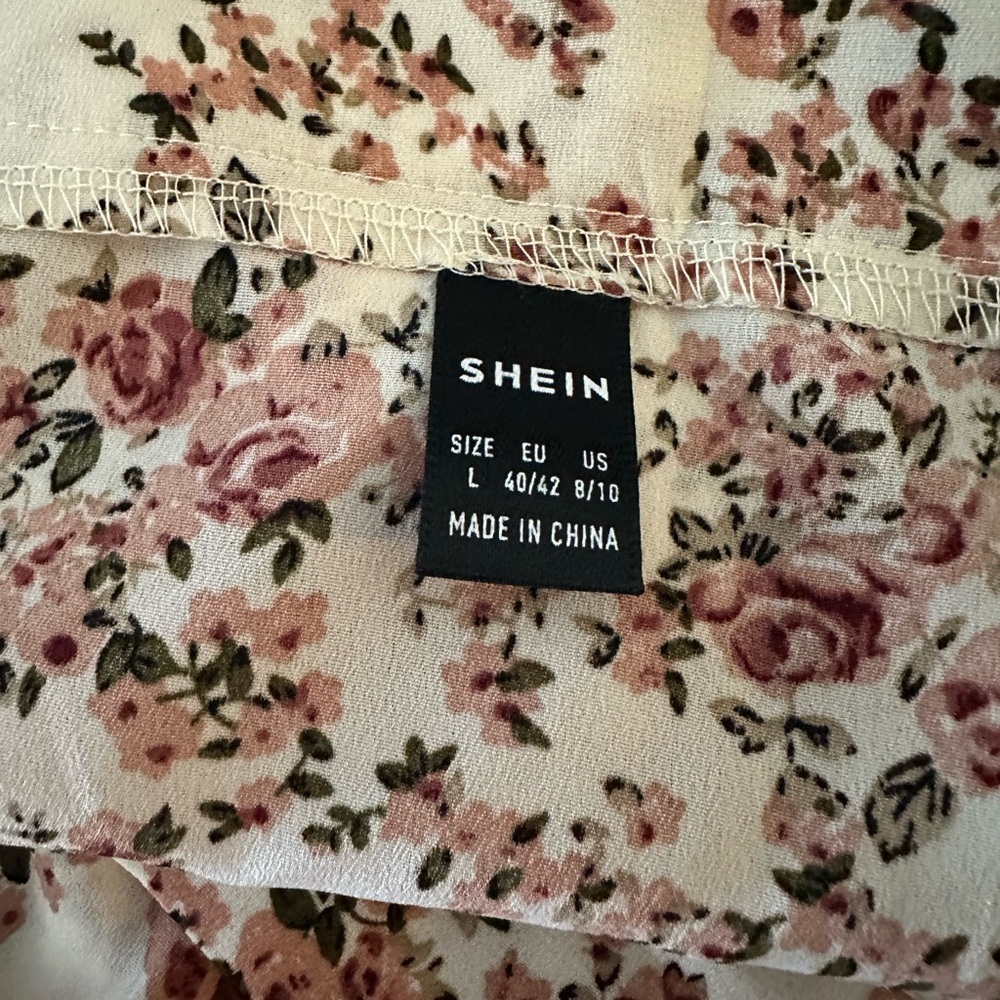 🌸Shein Floral Midi Skirt L Soft Girl Cottagecore Spring Romantic Boho Style NW✨ - Picture 5 of 5